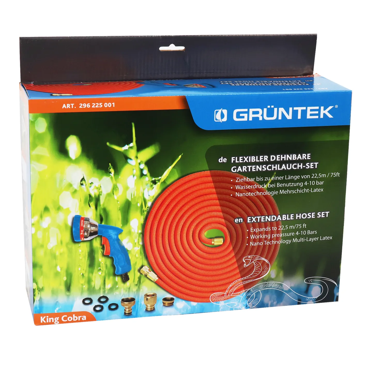 Gartenschlauch Set King Cobra, flexibel dehnbar