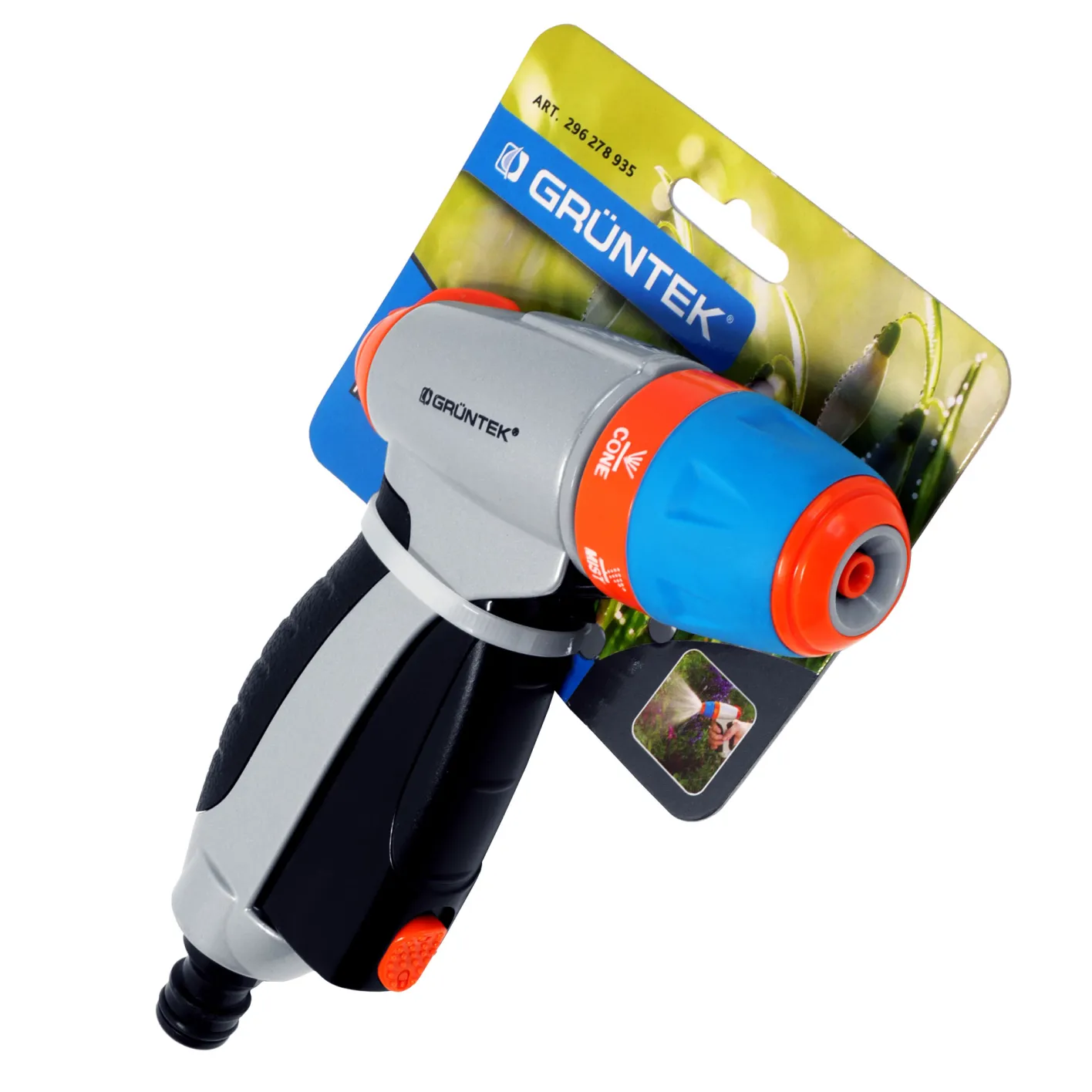 GRÜNTEK verstellbare Spritzpistole mit 3 Düsen, Garten-Spritze, Metall Gartenbrause. Einstellbare Handbrause für Garten, Autowaschen und Zuhause, stoßfest und leichtgewichtig