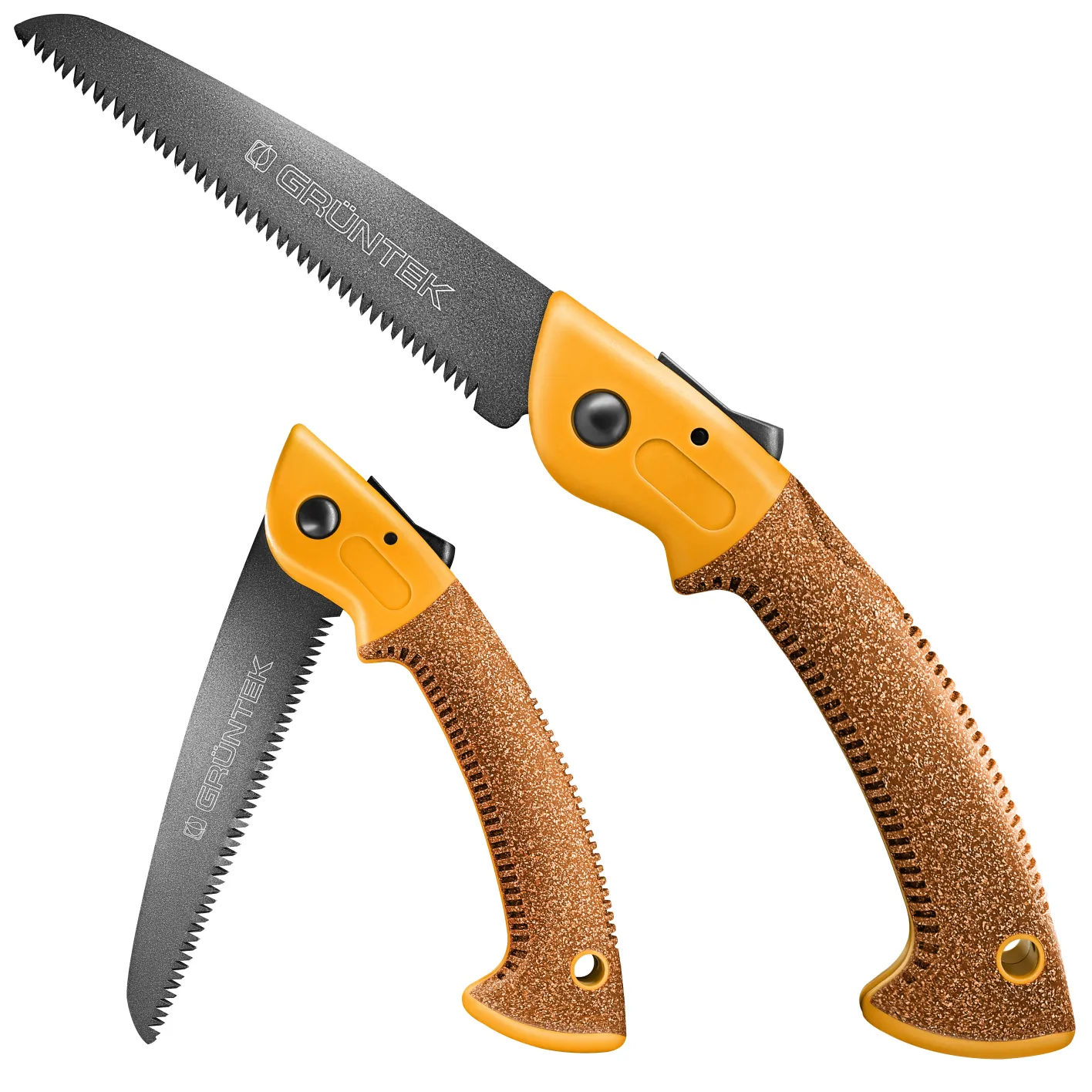 GRÜNTEK ZANDER Klappsäge, gehärtetes Carbonstahl Sägeblatt 180mm, rutschfester Korkgriff, TEFLON-beschichtete Klinge mit 4 Positionen, ideale Outdoor Campingsäge Taschensäge Pocketsäge Astsäge