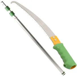 GRÜNTEK WELS Teleskop Astsäge Set, Handsäge 50 cm und Teleskopstange bis 240 cm, Baumsäge mit 3D Zahnung