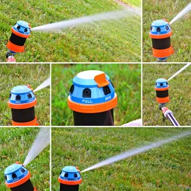 GRÜNTEK 6-facher Multifunktions-Kreisregner. Großflächiger optimale Gartenbewässerung Regner mit Sektoreinstellung 30°- 360° und Bewässerungsradius 12,5 m