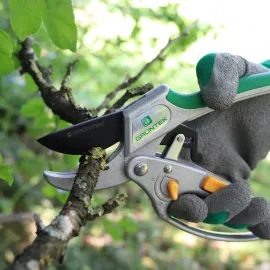GRÜNTEK Ratschen Gartenschere KAKADU Baumschere mit Ein- und Ausschalten der Ratsche