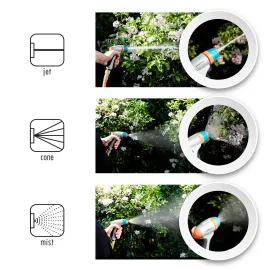 GRÜNTEK verstellbare Spritzpistole mit 3 Düsen, Garten-Spritze, Metall Gartenbrause. Einstellbare Handbrause für Garten, Autowaschen und Zuhause, stoßfest und leichtgewichtig