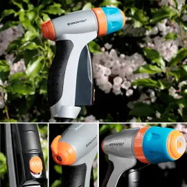 GRÜNTEK verstellbare Spritzpistole mit 3 Düsen, Garten-Spritze, Metall Gartenbrause. Einstellbare Handbrause für Garten, Autowaschen und Zuhause, stoßfest und leichtgewichtig