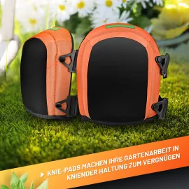 GRÜNTEK Soft-Knieschoner Klassik mit 2 Strips, Comfort Gel Innenpolster, für Handwerk und Zuhause, Kniekissen Arbeit, Knieschutz Gartenarbeit