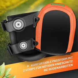 GRÜNTEK Soft-Knieschoner Klassik mit 2 Strips, Comfort Gel Innenpolster, für Handwerk und Zuhause, Kniekissen Arbeit, Knieschutz Gartenarbeit