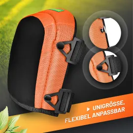 GRÜNTEK Soft-Knieschoner Klassik mit 2 Strips, Comfort Gel Innenpolster, für Handwerk und Zuhause, Kniekissen Arbeit, Knieschutz Gartenarbeit