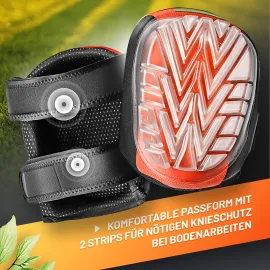 GRÜNTEK Knieschutz mit Kunststoff-Hartschalen für Garten Handwerk Zuhause, 2 Strips, leicht und bequem Knieschützer/schoner