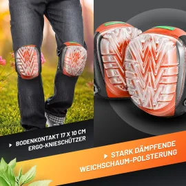 GRÜNTEK Knieschutz mit Kunststoff-Hartschalen für Garten Handwerk Zuhause, 2 Strips, leicht und bequem Knieschützer/schoner